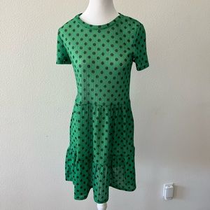 Zara green polka dot dress, small